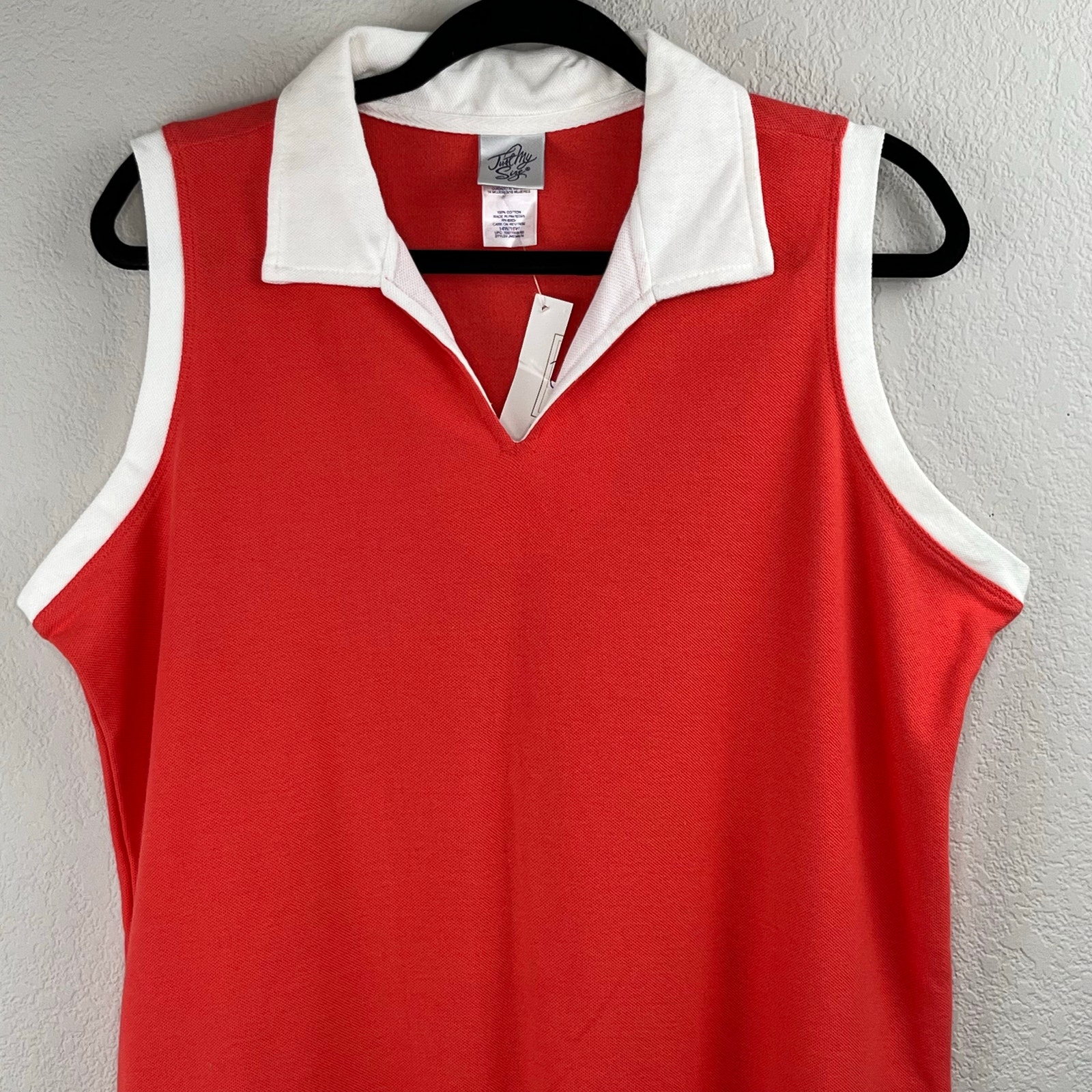 Vintage Just My Size Y2k Coral Orange Split Neck Tunic Top 14w 16w Nwt Coastal — image 4 of 8